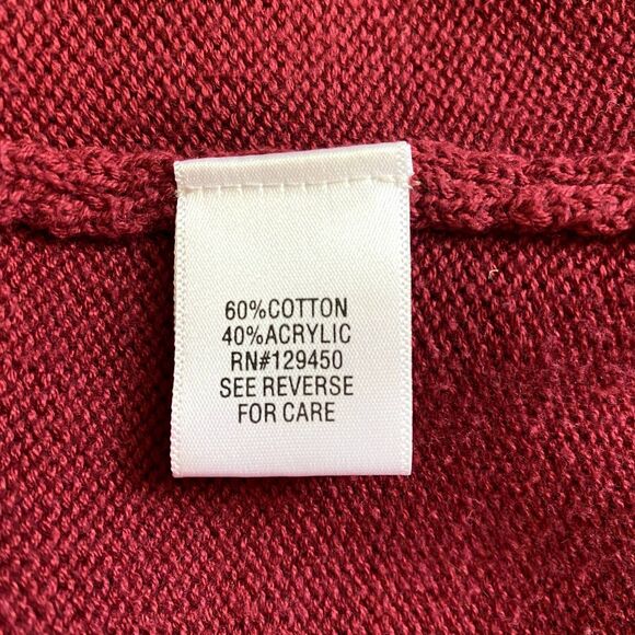 Croft & Barrow Fair Isle Cardigan Sweater Button Front Red Nordic Size Medium - Picture 5 of 5